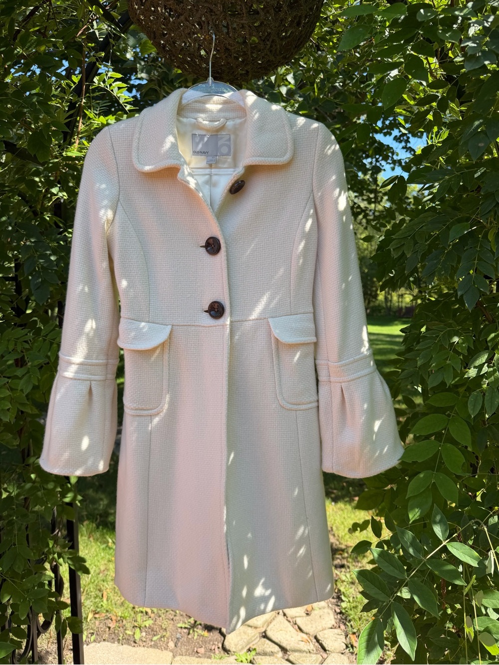 Old Navy Light Pink Pea Coat with Bell Sleeves